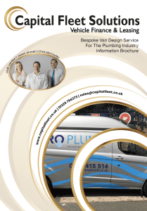 Capital Fleet Solutions Image of Cover for Information About Van and Vehicle Financing for Plumbing Businesses